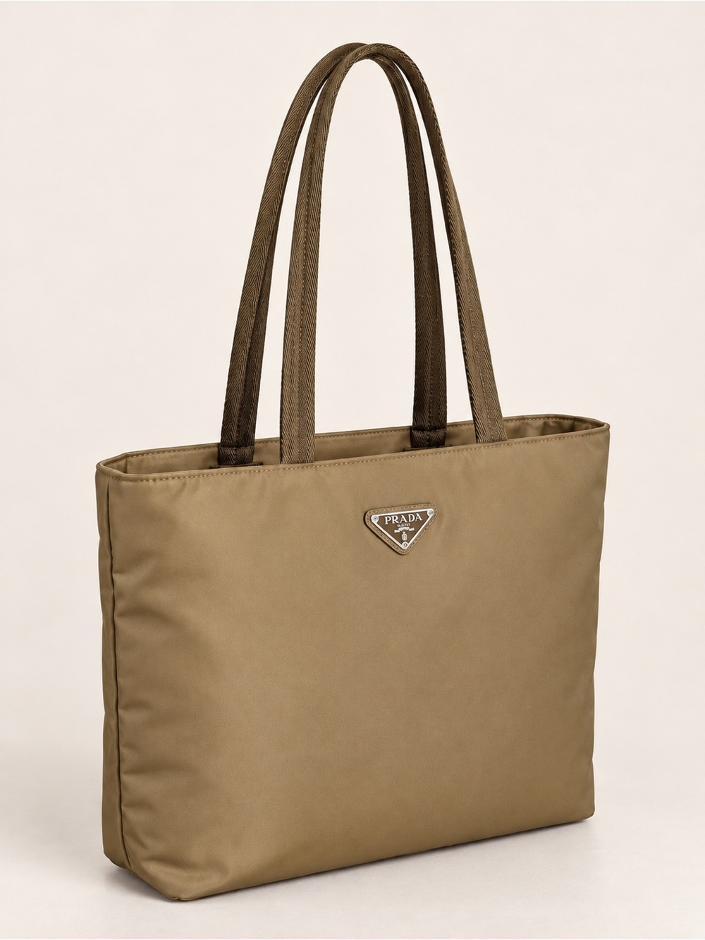 Prada Nylon Tessuto Tote Bag- Tan